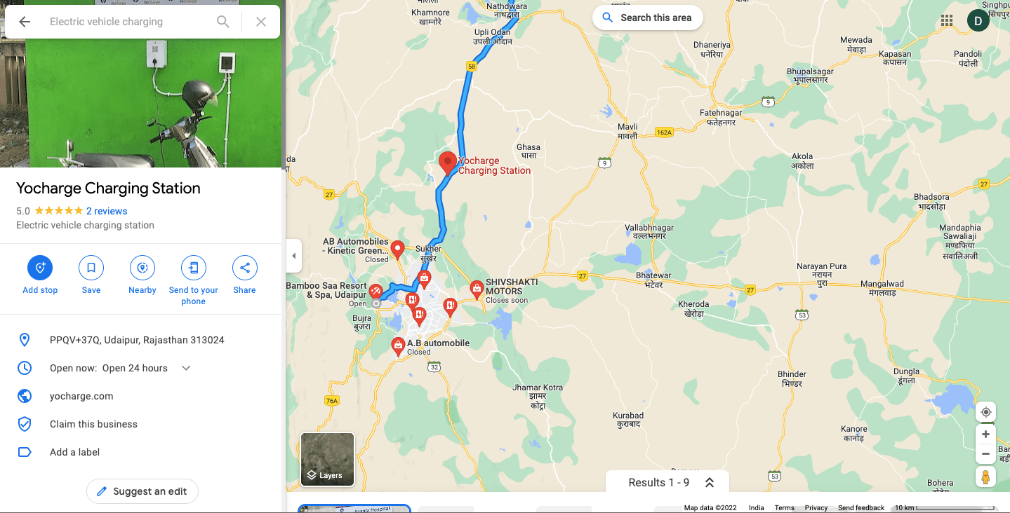Jaipur to Udaipur EV road trip- EVchargingstation-yocharge
