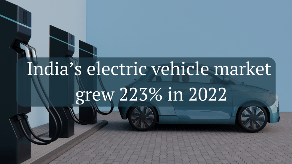 India’s electric vehicle market grew 223% in 2022
