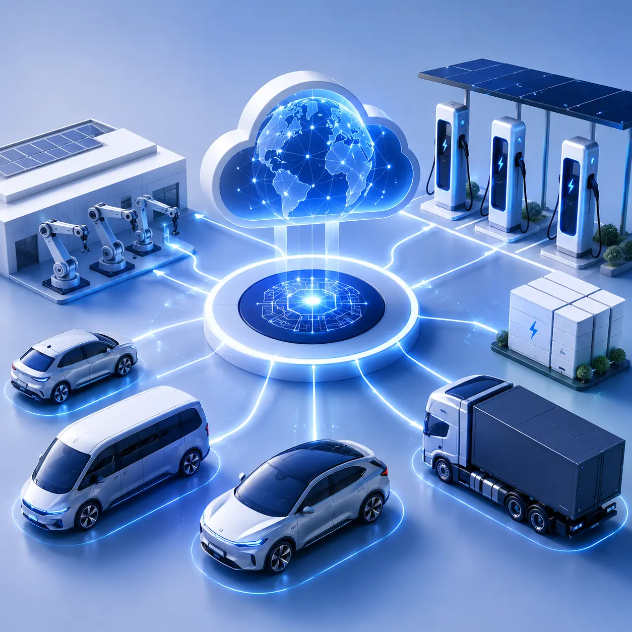 Autonomous EV fleet charging orchestration